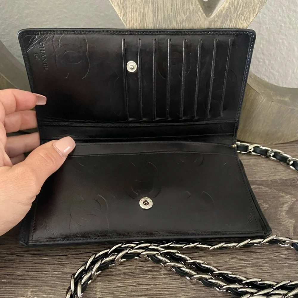 ⛓🖤 Chanel Quilted Cambon Wallet Chain on Shoulder or Crossbody Revamp Bag